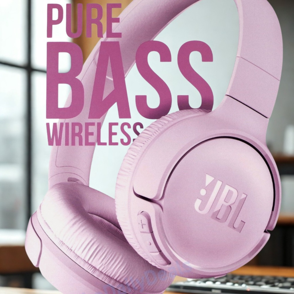JBL Tune 510BT Wireless Bluetooth On Ear Stereo Headphones Mic Bass Rose Pink